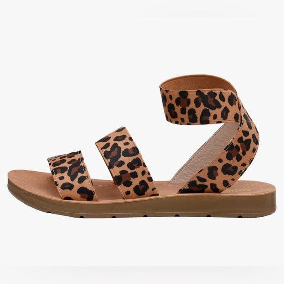 NEW Cheetah Print Sandals CUSHIONAIRE Women Indego Stretch Size‎ 7 Animal Print - Picture 2 of 16